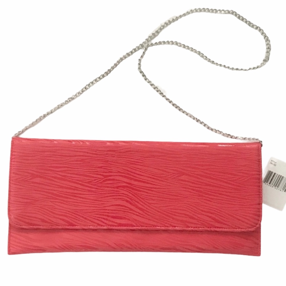 Deep Pink Carlos Falchi Vegan Clutch /Shoulder Bag - NWT